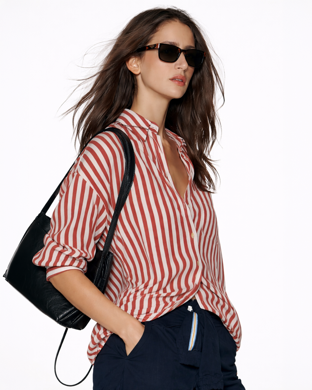 Effortless Striped Relaxed Shirt Top