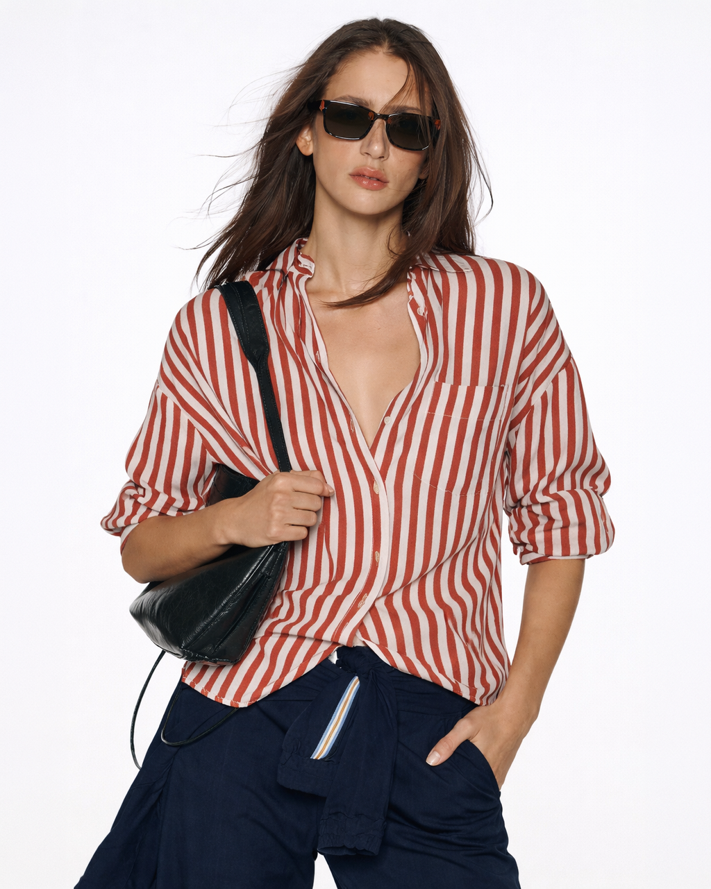 Effortless Striped Relaxed Shirt Top
