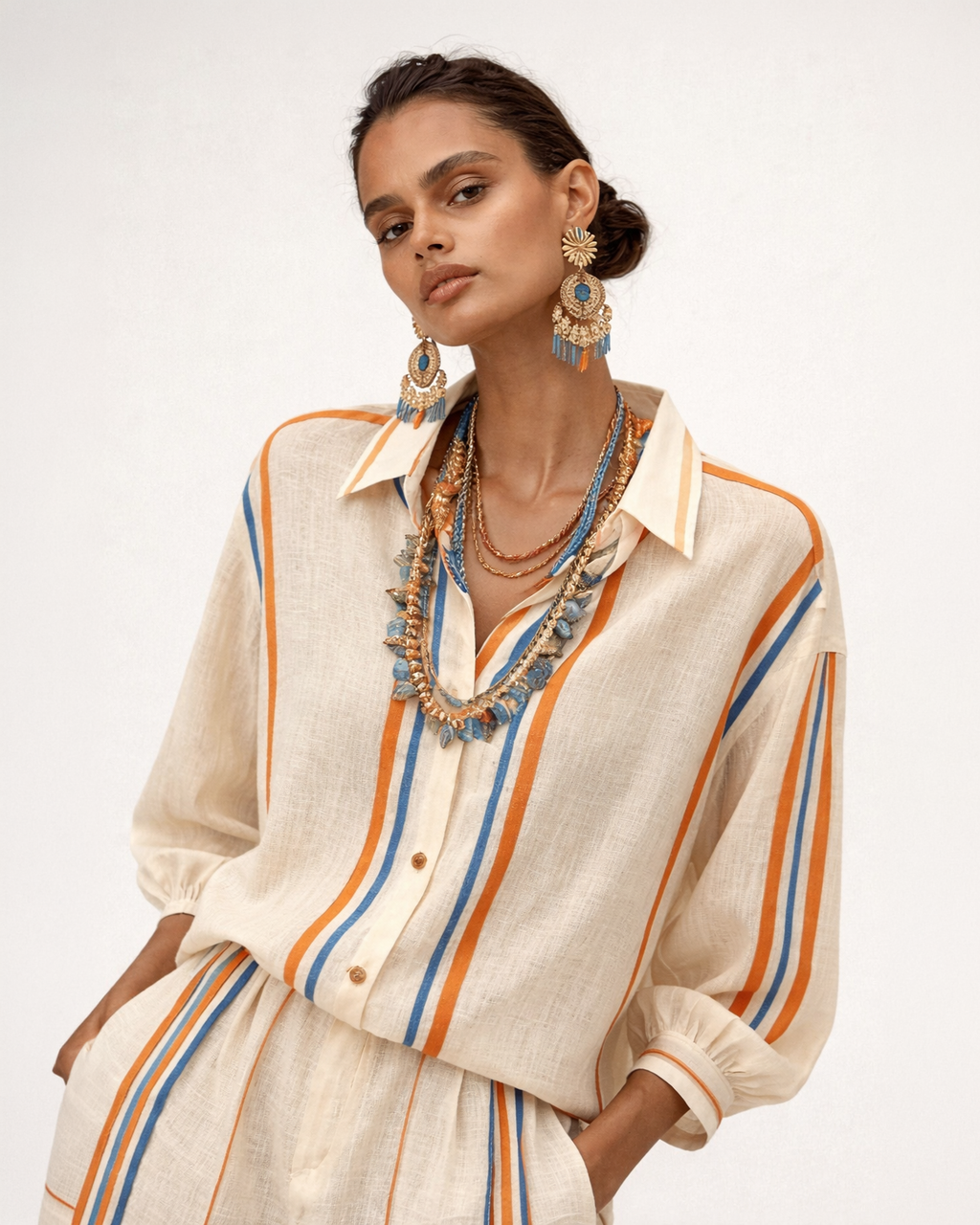 Sunset Stripe Linen Co-ord Set