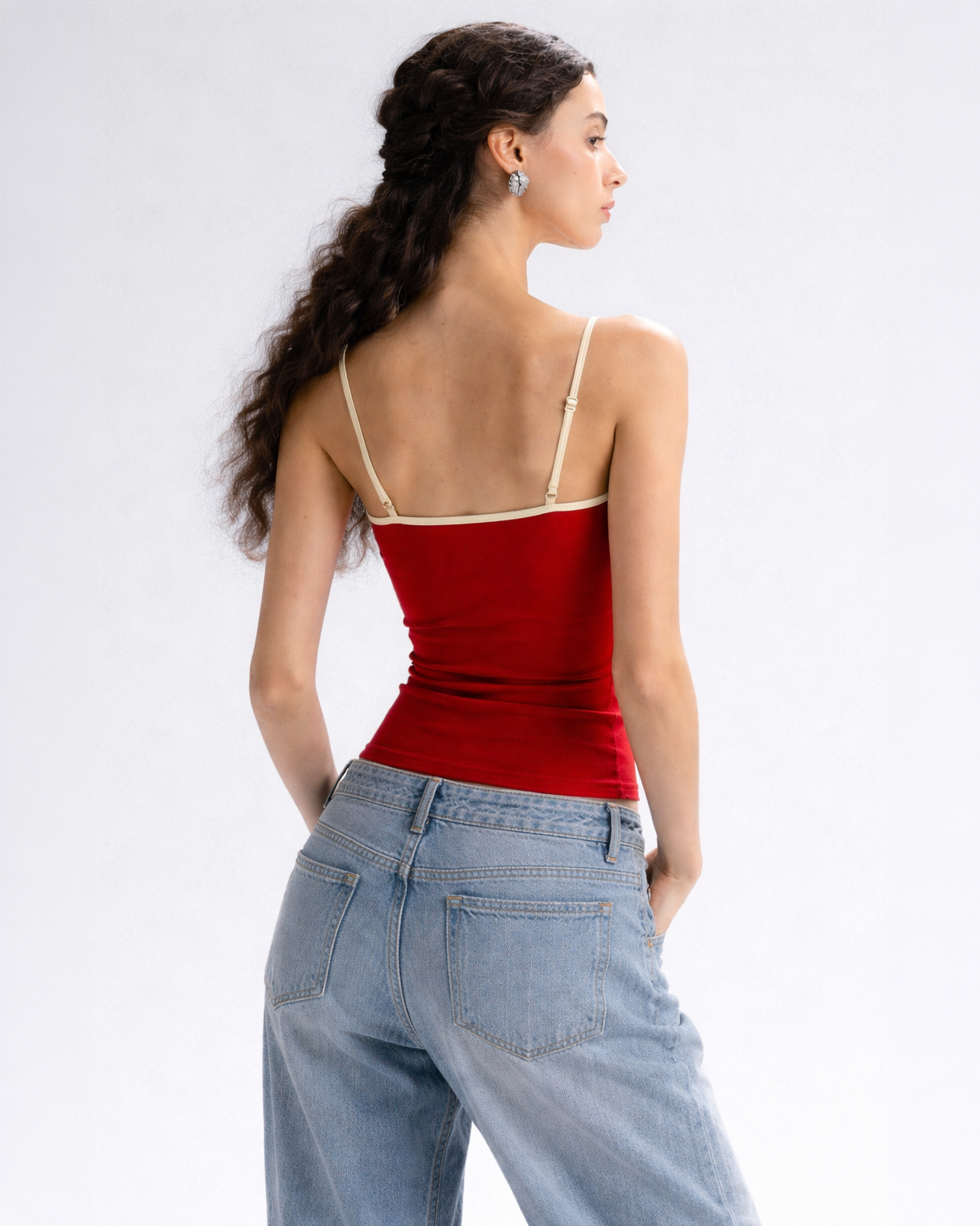 Scarlet Bloom Fitted Top