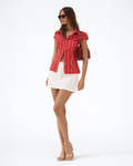 Scarlet Stripe Sculpt Shirt Top