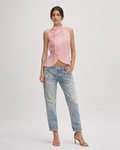 Blush Stripe Tie-Up Halter Top