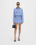 Blue Pinstripe Wrap Co-ord Set