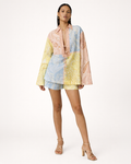 Pastel Patchwork Paisley Co-ord Set with Lace-Up Detail