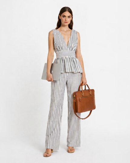 Chic Striped Peplum Co-ord Set