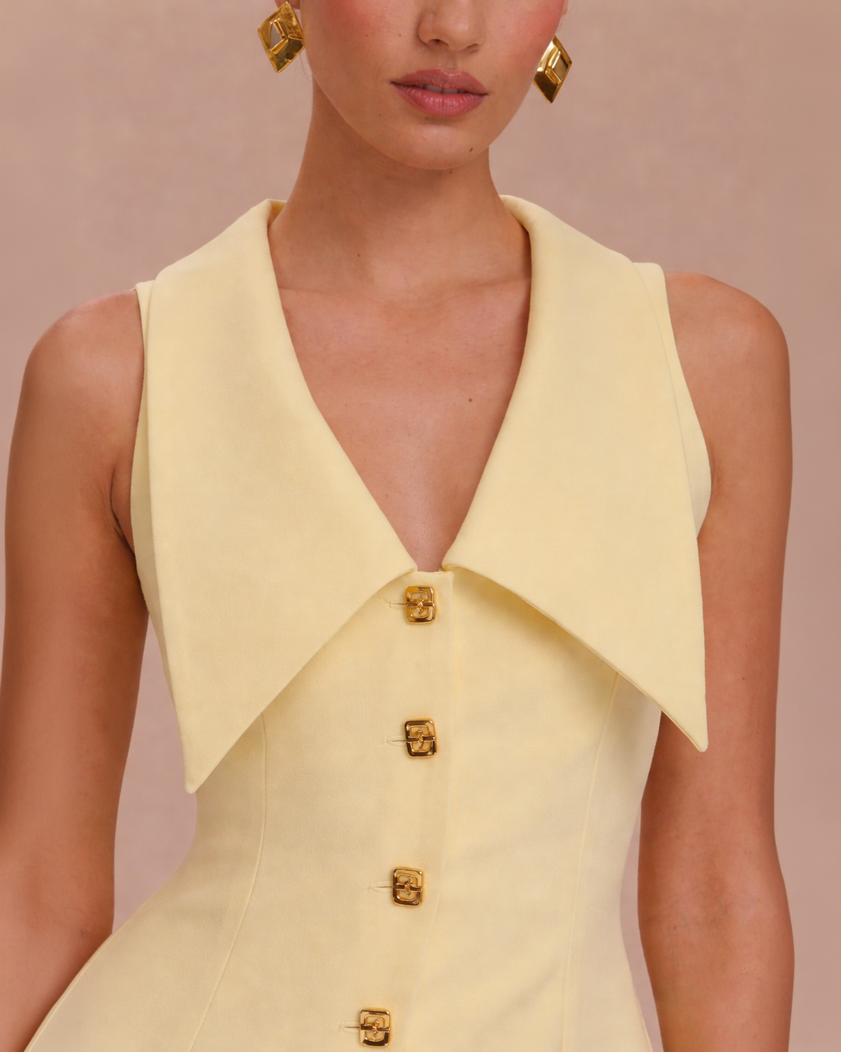 Sunlit Elegance Collar Dress