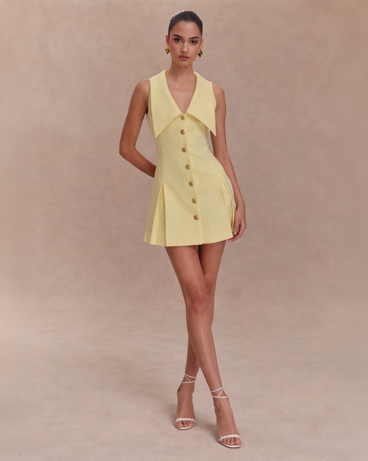 Sunlit Elegance Collar Dress